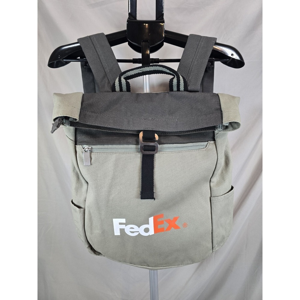 Fede X gray and charcoal canvas rolltop backpack By Gemline